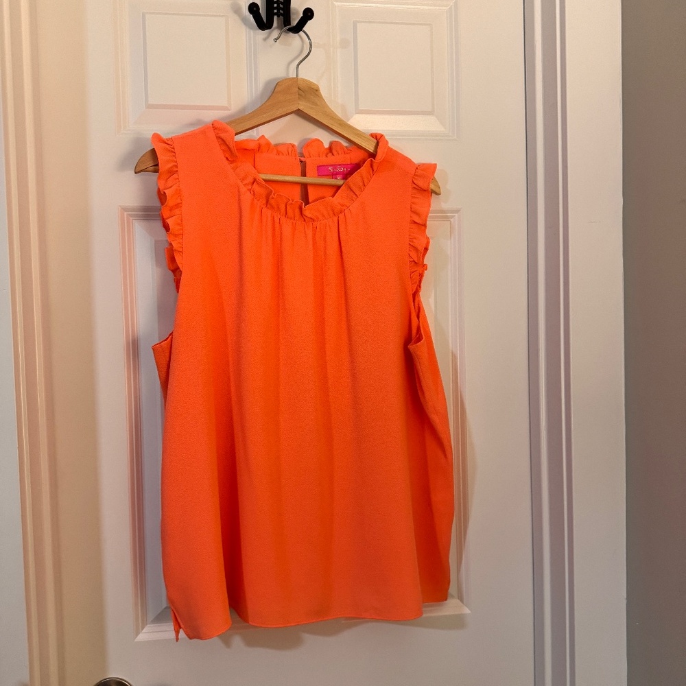 Lilly Pulitzer EUC Cambria sleeveless top XL coral orange
